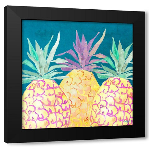 Havana Pineapple Black Modern Wood Framed Art Print with Double Matting by James, Nola