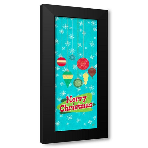 Merry Christmas Ornaments Black Modern Wood Framed Art Print by Metz, Andi