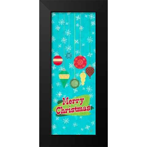 Merry Christmas Ornaments Black Modern Wood Framed Art Print by Metz, Andi