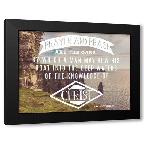 Prayer and Praise Oars Black Modern Wood Framed Art Print with Double Matting by Bonnett, Stede