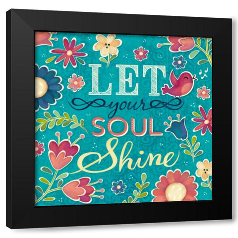 Enjoy the Little Things Burst II Black Modern Wood Framed Art Print with Double Matting by Josefina