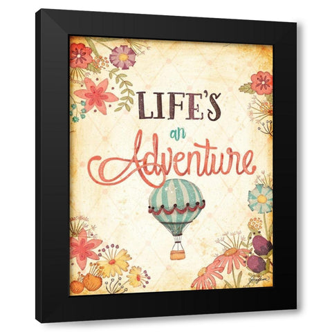 Enjoy Lifes Adventures I Black Modern Wood Framed Art Print by Josefina