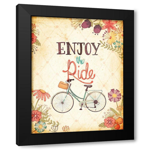 Enjoy Lifes Adventures II Black Modern Wood Framed Art Print by Josefina