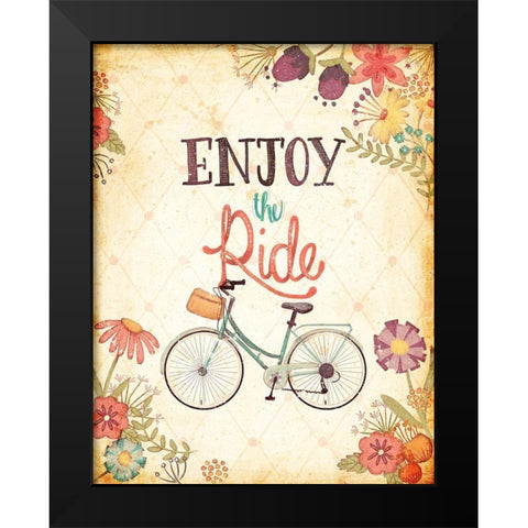 Enjoy Lifes Adventures II Black Modern Wood Framed Art Print by Josefina
