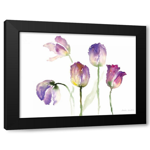 Lavender Hues Tulips II Black Modern Wood Framed Art Print with Double Matting by Loreth, Lanie