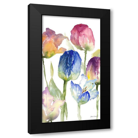 Wild Tulips Black Modern Wood Framed Art Print with Double Matting by Loreth, Lanie