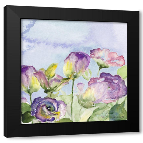 Purple Garden II Black Modern Wood Framed Art Print with Double Matting by Loreth, Lanie