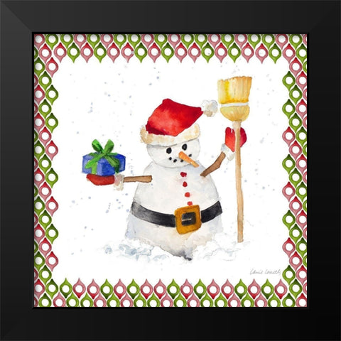 Christmas Snowman III Black Modern Wood Framed Art Print by Loreth, Lanie