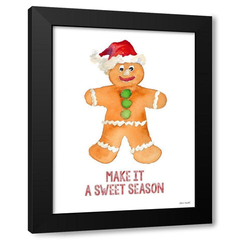 Holiday Gingerbread Man I Black Modern Wood Framed Art Print with Double Matting by Loreth, Lanie