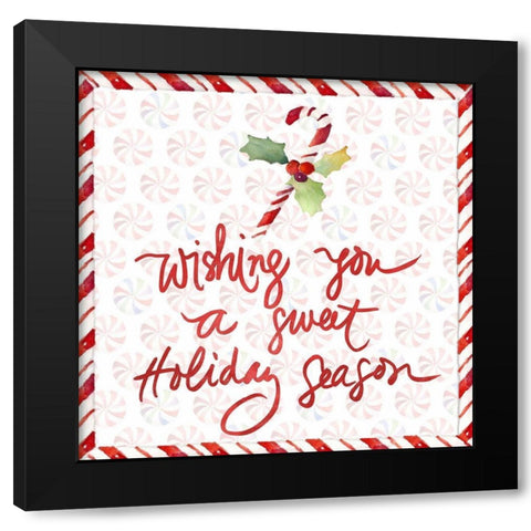 Peppermint Wishes I Black Modern Wood Framed Art Print with Double Matting by Loreth, Lanie