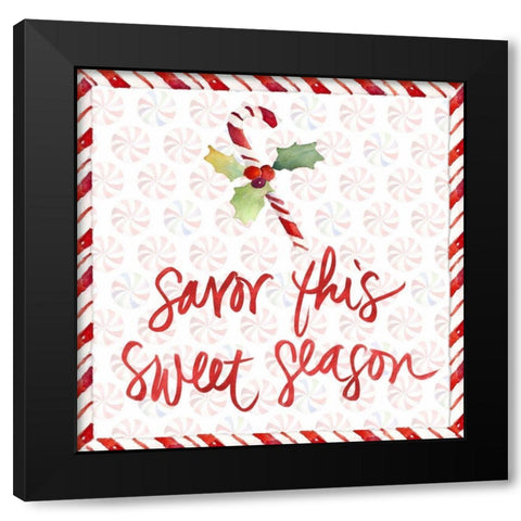 Peppermint Wishes II Black Modern Wood Framed Art Print with Double Matting by Loreth, Lanie