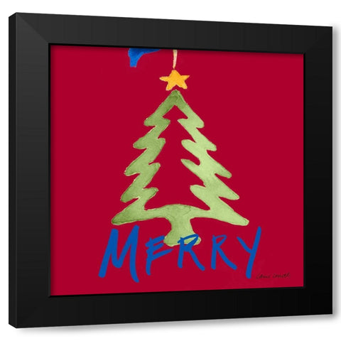 Christmas Ornaments II Black Modern Wood Framed Art Print with Double Matting by Loreth, Lanie