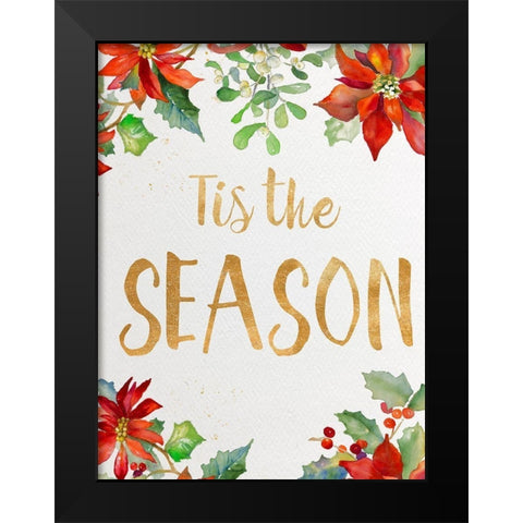 Holiday Poinsettias I Black Modern Wood Framed Art Print by Loreth, Lanie