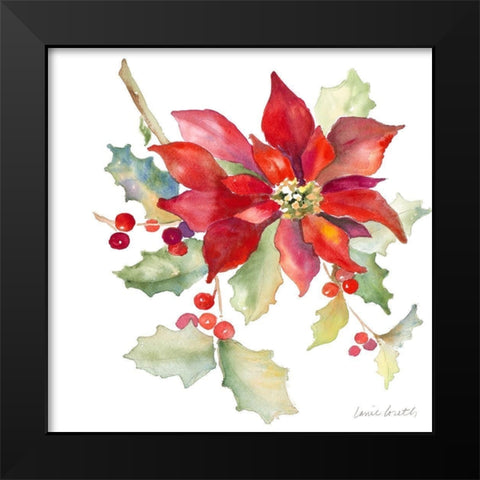 Poinsettias II Black Modern Wood Framed Art Print by Loreth, Lanie
