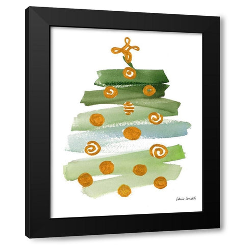 Abstract Christmas Tree I Black Modern Wood Framed Art Print with Double Matting by Loreth, Lanie