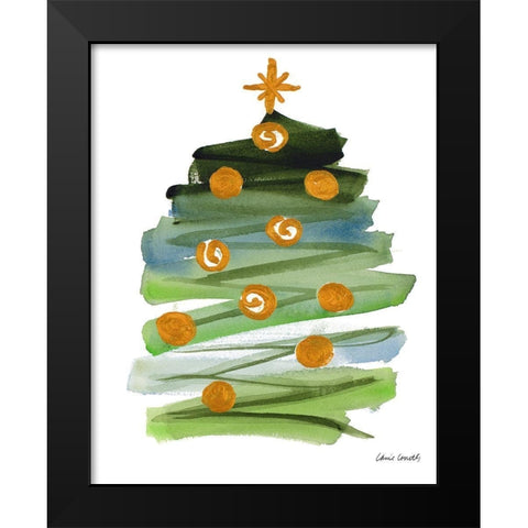 Abstract Christmas Tree II Black Modern Wood Framed Art Print by Loreth, Lanie