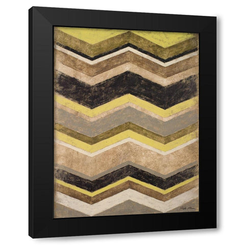 Olive Zig Zag Black Modern Wood Framed Art Print with Double Matting by Marcon, Michael