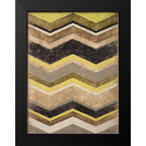 Olive Zig Zag Black Modern Wood Framed Art Print by Marcon, Michael