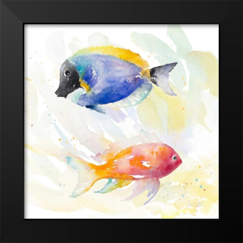Tropical Fish Square I Black Modern Wood Framed Art Print by Loreth, Lanie