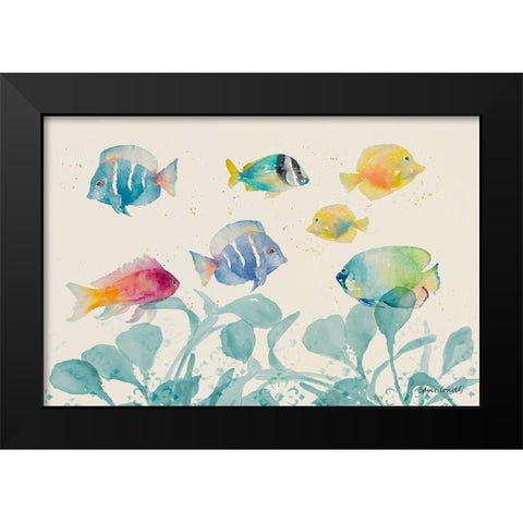 Tropical Fish on Cream I Black Modern Wood Framed Art Print by Loreth, Lanie