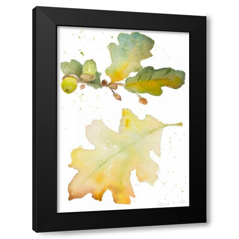 Acorns and Oak Leaves I Black Modern Wood Framed Art Print with Double Matting by Loreth, Lanie