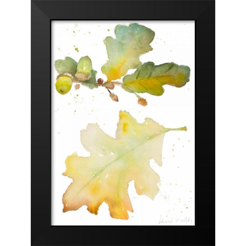 Acorns and Oak Leaves I Black Modern Wood Framed Art Print by Loreth, Lanie