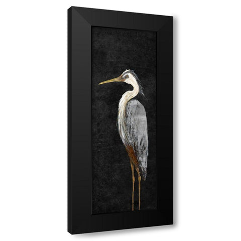 Heron on Black I Black Modern Wood Framed Art Print with Double Matting by DeRice, Julie