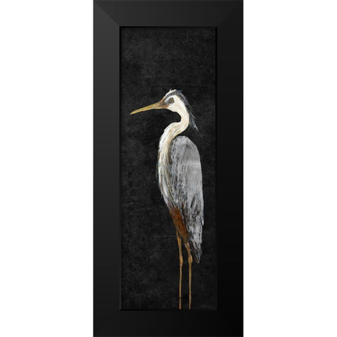 Heron on Black I Black Modern Wood Framed Art Print by DeRice, Julie