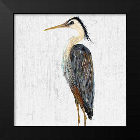 Heron On Whitewash I Black Modern Wood Framed Art Print by DeRice, Julie