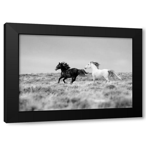 Black And White Mates Black Modern Wood Framed Art Print by Walker, Carol