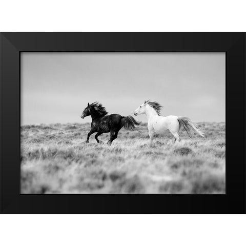 Black And White Mates Black Modern Wood Framed Art Print by Walker, Carol
