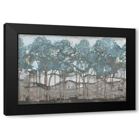 Muted Watercolor Forest Black Modern Wood Framed Art Print with Double Matting by Medley, Elizabeth