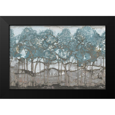 Muted Watercolor Forest Black Modern Wood Framed Art Print by Medley, Elizabeth