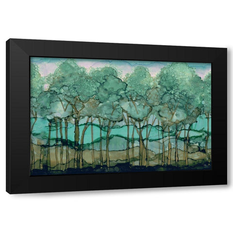 Green Tree Grove Black Modern Wood Framed Art Print by Medley, Elizabeth