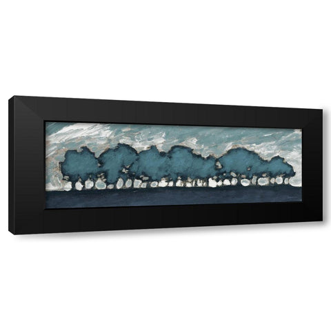 Tree Row Sunset Black Modern Wood Framed Art Print with Double Matting by Meneely, Dan
