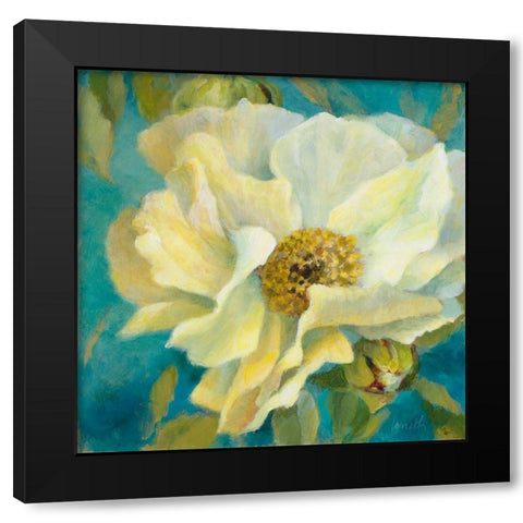 Sen~orita Peony and Buds Black Modern Wood Framed Art Print by Loreth, Lanie