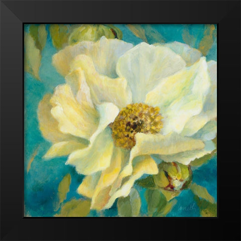 Sen~orita Peony and Buds Black Modern Wood Framed Art Print by Loreth, Lanie