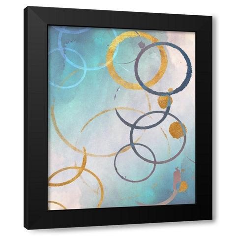 Color Rings Black Modern Wood Framed Art Print by SD Graphics Studio