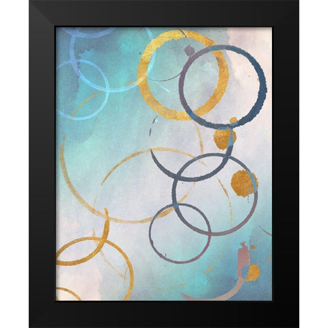 Color Rings Black Modern Wood Framed Art Print by SD Graphics Studio