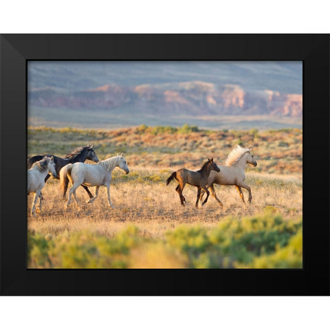 Morning Stroll Black Modern Wood Framed Art Print by Walker, Carol