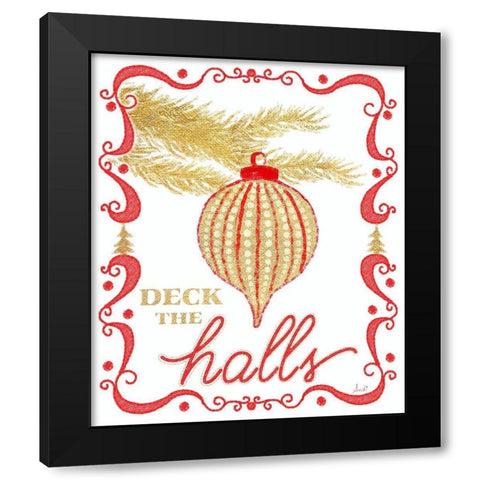 Gold and Red Christmas II Black Modern Wood Framed Art Print by Metz, Andi