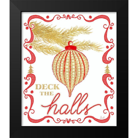 Gold and Red Christmas II Black Modern Wood Framed Art Print by Metz, Andi