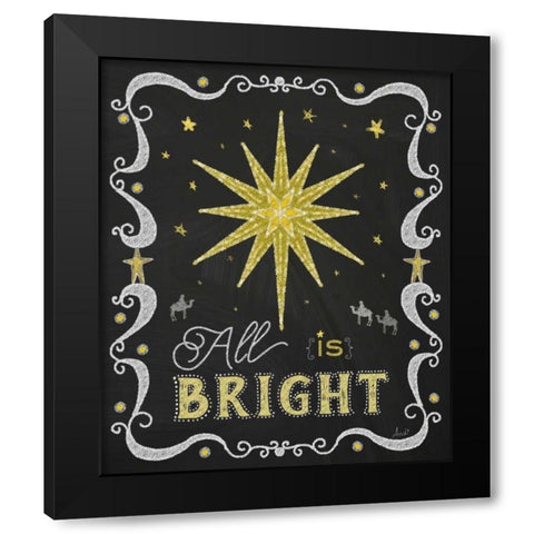 Christmas Night Chalk II Black Modern Wood Framed Art Print by Metz, Andi