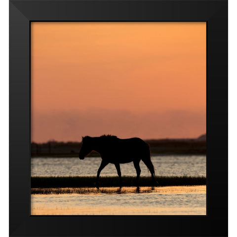 Sunset Stroll Black Modern Wood Framed Art Print by Walker, Carol