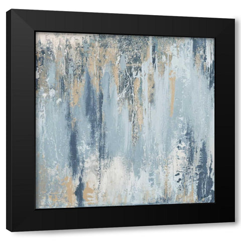 Blue Illusion Square II Black Modern Wood Framed Art Print with Double Matting by Pinto, Patricia