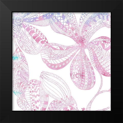Floral Embossed II Black Modern Wood Framed Art Print by James, Nola