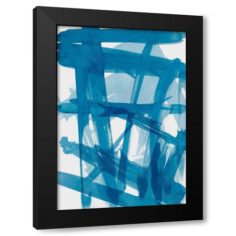 Blue March Black Modern Wood Framed Art Print by SD Graphics Studio