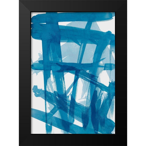 Blue March Black Modern Wood Framed Art Print by SD Graphics Studio