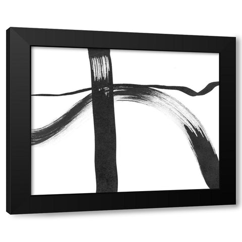 Drip in Silence I Black Modern Wood Framed Art Print with Double Matting by SD Graphics Studio