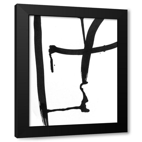 Drip in Silence II Black Modern Wood Framed Art Print with Double Matting by SD Graphics Studio